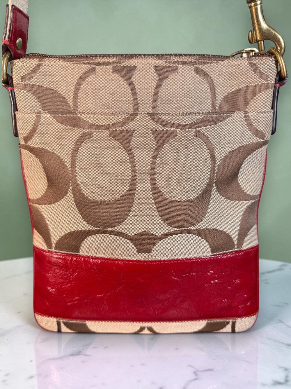 Coach Signature Stripe Swingpack Crossbody Shoulder Bag - Picture 7 of 16